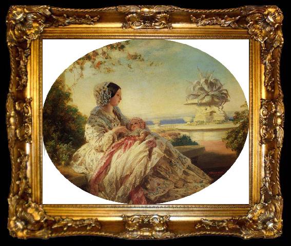 framed  Franz Xaver Winterhalter Queen Victoria with Prince Arthur, ta009-2